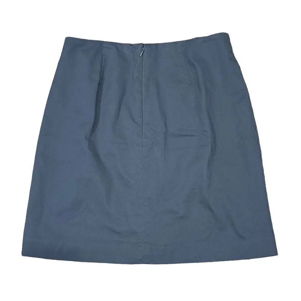 Loft Solid Blue Double Front Zip Shift Skirt - Picture 2 of 4